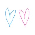 Blue and pink heart