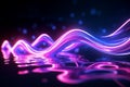 Blue and pink light dance in a stunning abstract wave technology