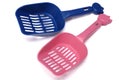 Blue and pink litter scoop