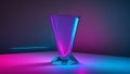 blue pink neon glass cup symmetry refraction future fashion abstract energy