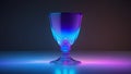 blue pink neon refracted beam goblet glass Royalty Free Stock Photo