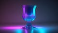 blue pink neon refracted beam goblet glass Royalty Free Stock Photo