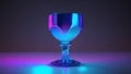 blue pink neon refracted beam goblet glass Royalty Free Stock Photo