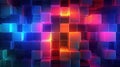 Blue, pink, orange and yellow glowing tiles background created with Generative AI Royalty Free Stock Photo