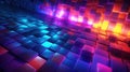 Blue, pink, orange and yellow glowing tiles background created with Generative AI Royalty Free Stock Photo