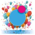 Blue Pink Paper Circles Balloons Percents Banner Royalty Free Stock Photo