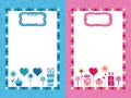 Blue and pink party frames