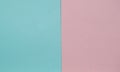 Blue and pink pastel color paper geometric flat lay two backgrounds side by side Royalty Free Stock Photo