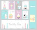 Blue pink pastel greeting card