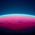 Blue Pink Planet Outer Space Stars Cosmic Space Orbit Dream Vision Generative AI