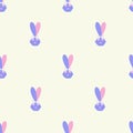 Blue and pink rabbit hearts seamless vector pattern love pattern easter rabbit St.Valentine's Day and wedding design