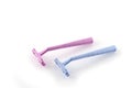 Blue and pink razors Royalty Free Stock Photo