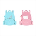 Blue and pink school bag or backpack