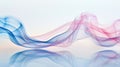 A blue and pink smoke wave pattern on a white background, ideal for use in digital designs or as a subtle accent Royalty Free Stock Photo