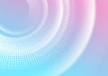 Blue pink smooth blurred circles and halftone abstract background