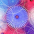blue pink square spiral heart pattern pinwheel circle abstract illustration Royalty Free Stock Photo