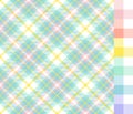 Blue Pink Tartan and Easter Pastel Colors Gingham Plaid Seamless Pattern Tiles