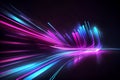 Blue pink techno sci-fi background, ai generation Royalty Free Stock Photo
