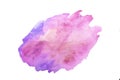 Blue and pink watercolor abstract paint stroke on white background Royalty Free Stock Photo