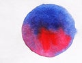 Blue and pink Watercolor on white paper. Watercolor drawing
