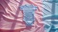 blue, pink, or white bodysuit without labels against a white background, evoking the serene ambiance of the beach and