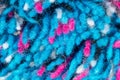 Blue and pink wool threads as abstract background Royalty Free Stock Photo