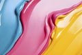 blue, pink and yellow paint, generative AI Royalty Free Stock Photo