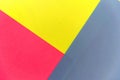 Blue, pink and yellow pastel color paper geometric flat lay background Royalty Free Stock Photo