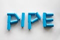 Blue pipe font arrangement on background