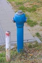 Blue Pipe Fire Hydrant