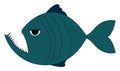 Blue piranha, illustration, vector