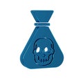 Blue Pirate coin icon isolated on transparent background.