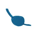 Blue Pirate eye patch icon isolated on transparent background. Pirate accessory.