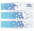Blue pixel background in horizontal strips design