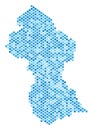 Blue Dotted Guyana Map