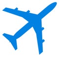 Blue plane icon. Airport symbol. Flight sign Royalty Free Stock Photo