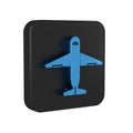 Blue Plane icon isolated on transparent background. Delivery, transportation. Cargo delivery by air. Airplane with Royalty Free Stock Photo