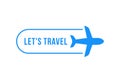 blue plane like simple lets travel icon