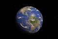 Blue Planet Earth Globe View from Space. Elements of this image furnished by NASA. 3d Rendering Royalty Free Stock Photo