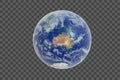 Blue Planet Earth from space showing Australia, Global World isolated on white background, Photo realistic with clipping path Royalty Free Stock Photo