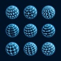 Blue planet icons Royalty Free Stock Photo