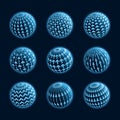 Blue planet icons Royalty Free Stock Photo