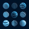 Blue planet icons Royalty Free Stock Photo