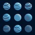 Blue planet icons Royalty Free Stock Photo