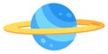 Blue Planet With Ring Around Flat Icon