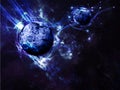 Blue Planet Space Scene Background