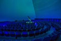 Blue Planetarium interior with empty seats Royalty Free Stock Photo