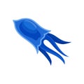 Blue plankton in the form of a jellyfish. Vector illustration on white background. Royalty Free Stock Photo