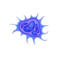 Blue plankton with short tentacles. Vector illustration on white background.
