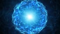 Blue plasma sphere with energy charges Royalty Free Stock Photo